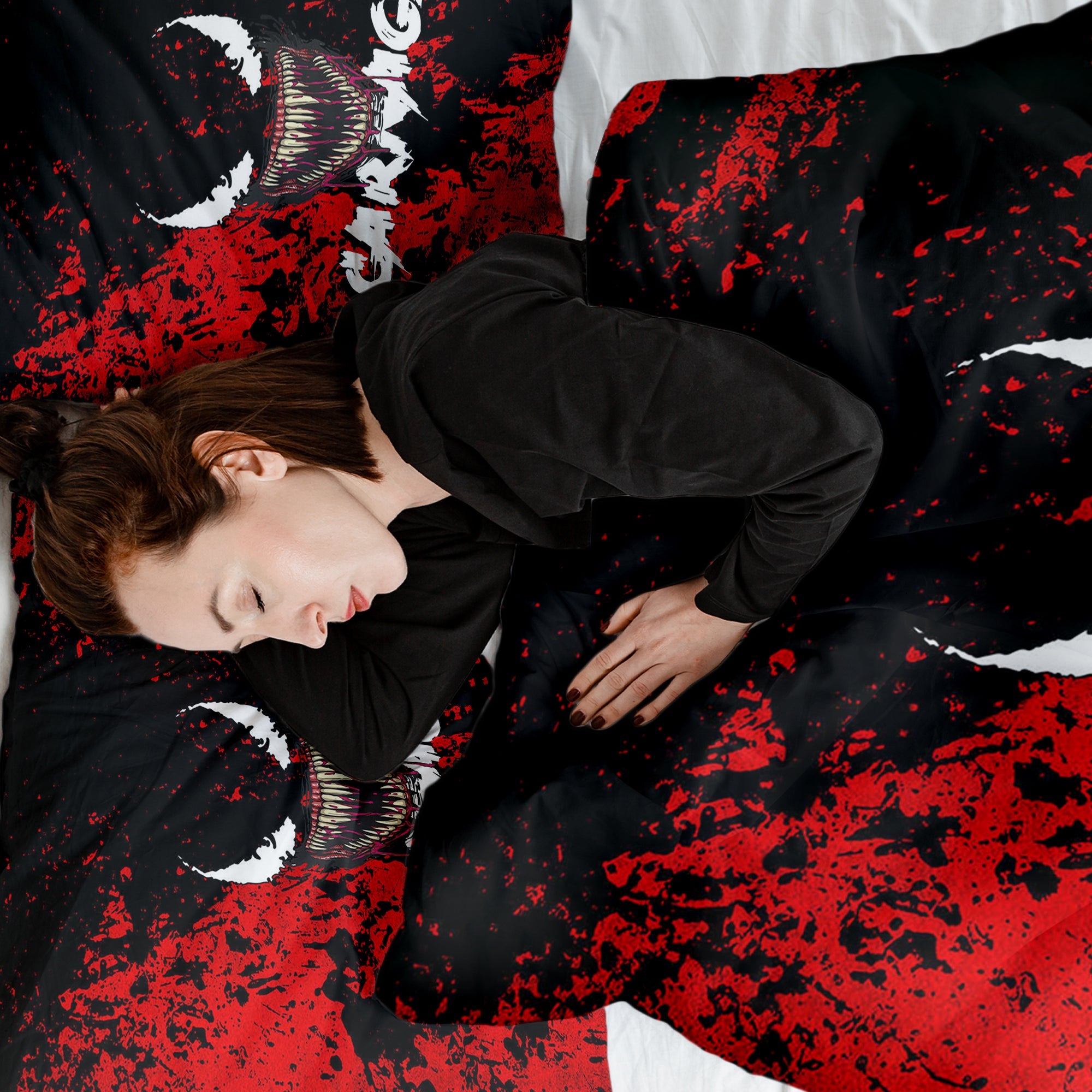 Manta terapéutica original - Funda de algodón negra con cara de joker