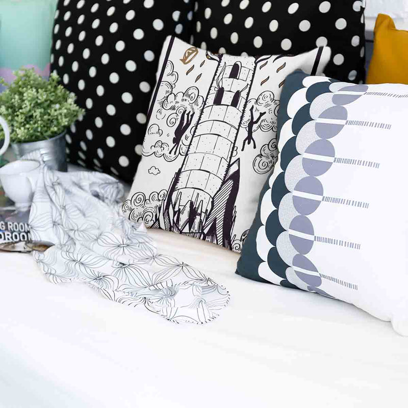 Almohada de salud blanca con torre
