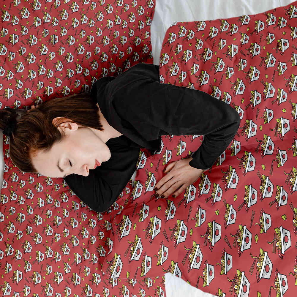 Set de ropa de cama y mantas terapéuticas rojo para llevar