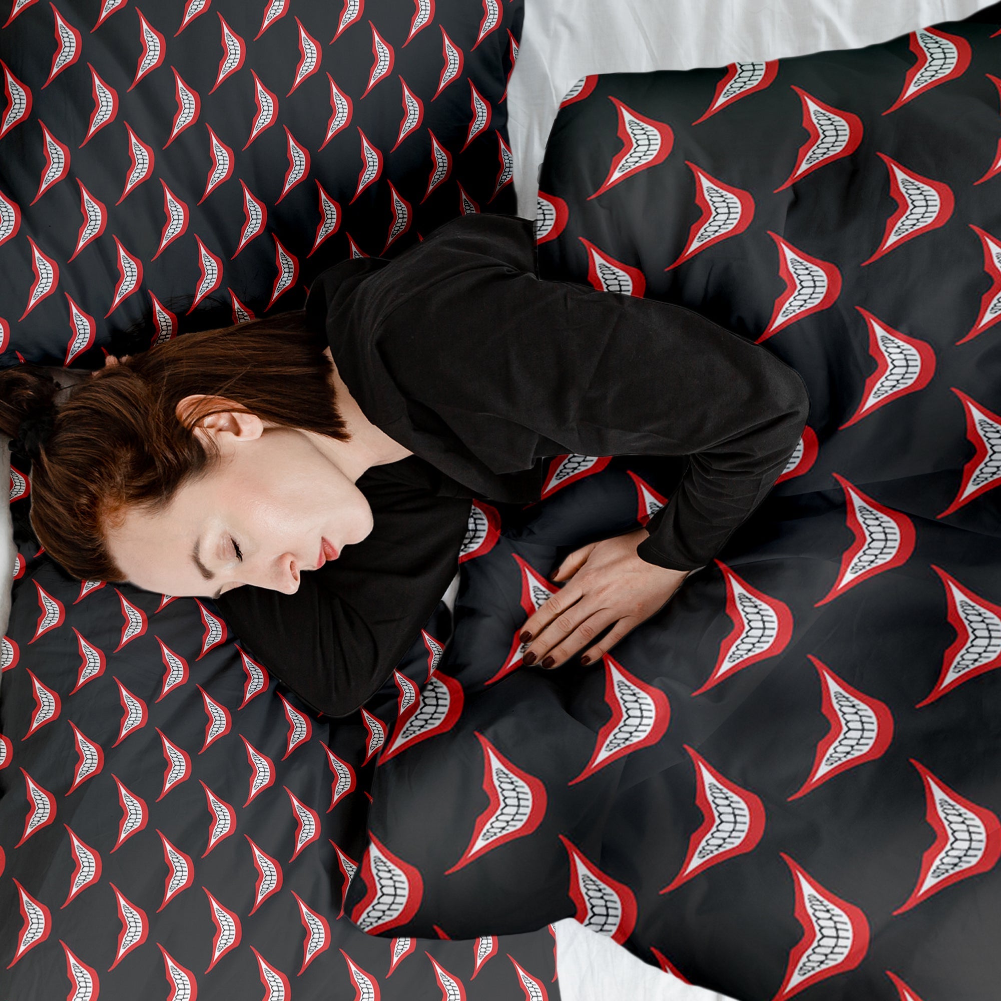 Juego de ropa de cama con manta terapéutica Boca sonriente