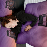 Set de ropa de cama con manta terapéutica lila con tractor