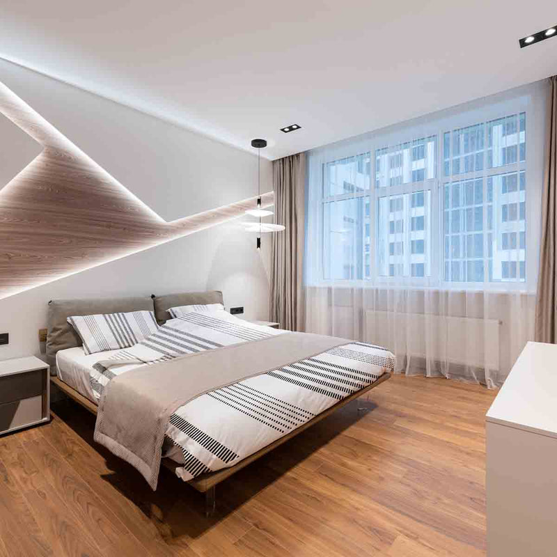 Set de ropa de cama con mantas terapéuticas gris con rayas gruesas y delgadas
