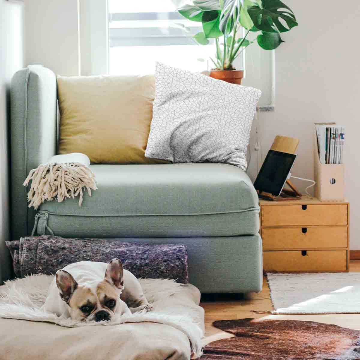 Almohada de salud blanca con mosaico