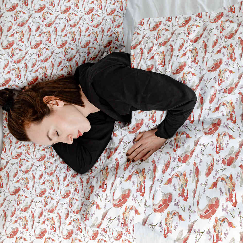 Set de ropa de cama con manta terapéutica Karpfen naranja