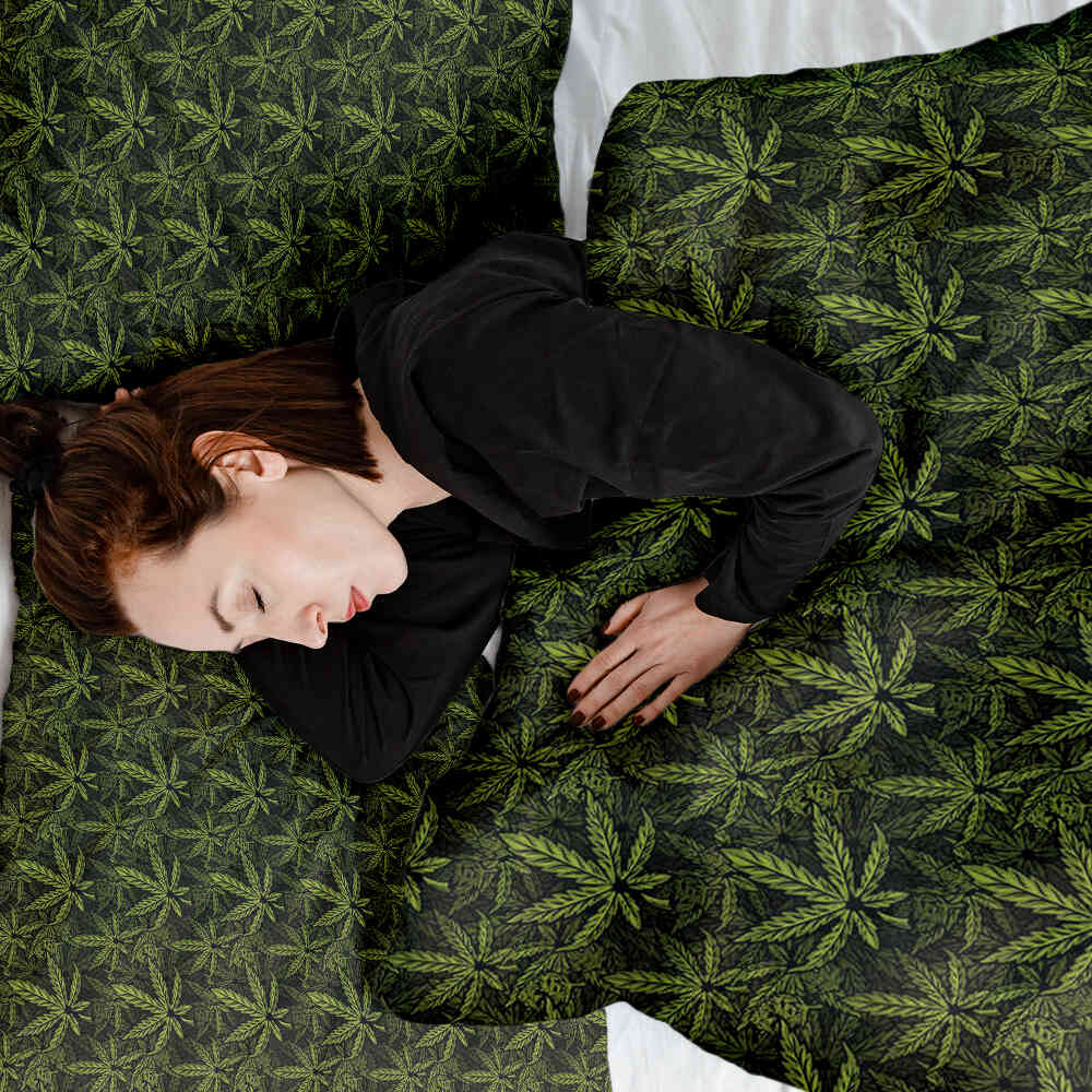 Set de ropa de cama con manta terapéutica de hoja de cáñamo