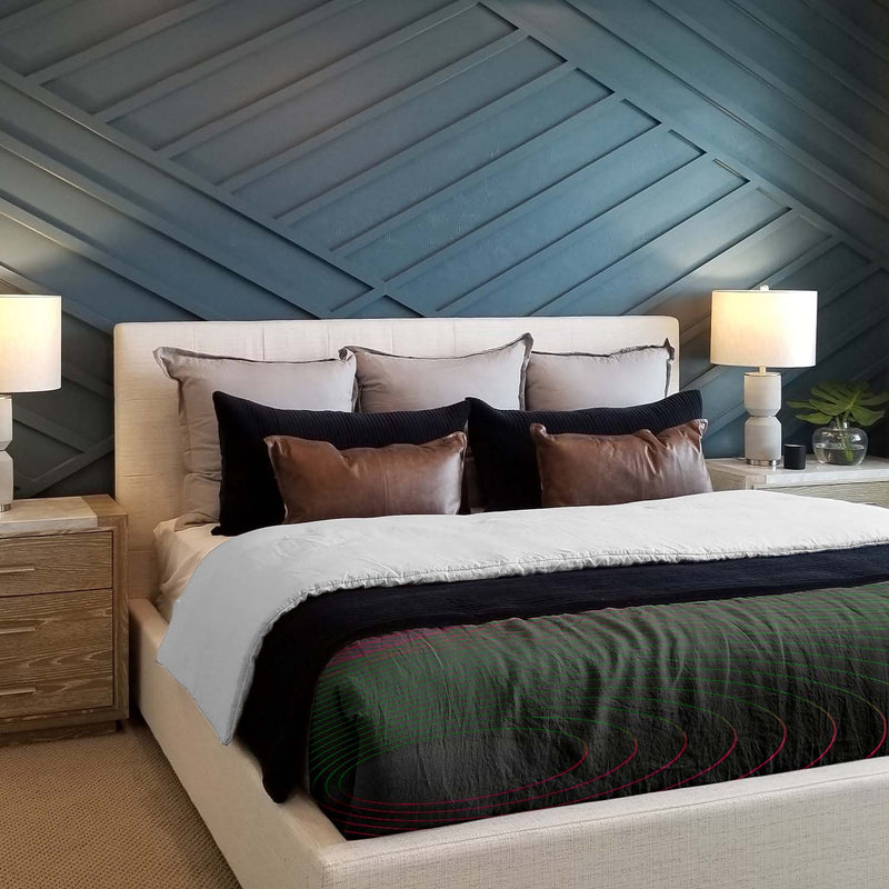 Juego de ropa de cama con mantas terapéuticas, degradado de colores y formas