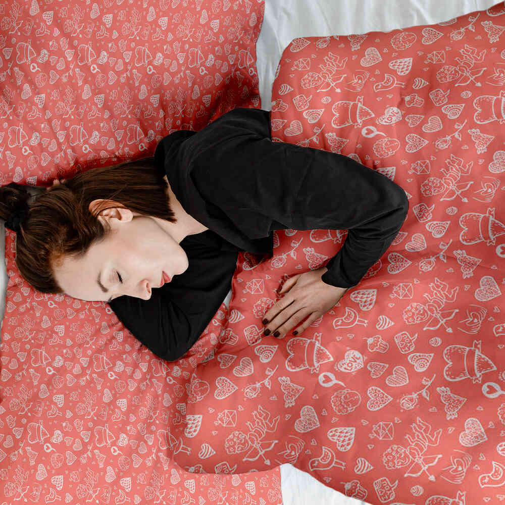 Funda de algodón para manta térmica Amor y flecha de amor