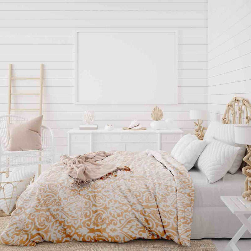 Set de ropa de cama con manta terapéutica Boho naranja