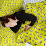 Set de ropa de cama con manta terapéutica amarillo Ha Ha
