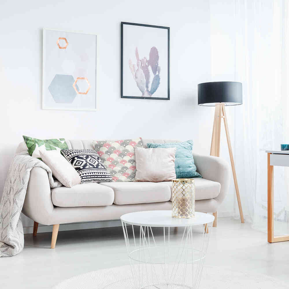 Almohada de salud flores abstractas coloridas