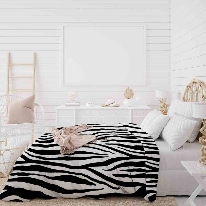 Set de ropa de cama con manta terapéutica estampado de cebra