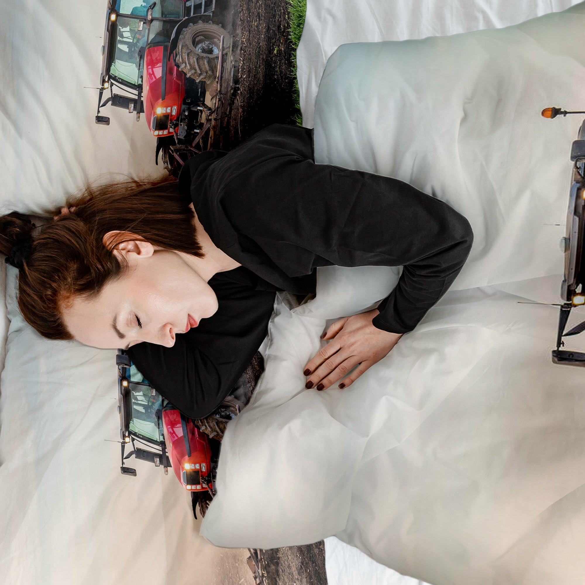 Manta terapéutica original - Funda de algodón con gran tractor