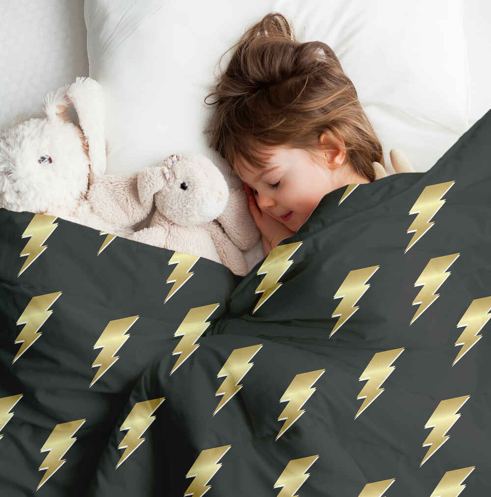 Juego de ropa de cama con manta terapéutica negro con Harry Blitz