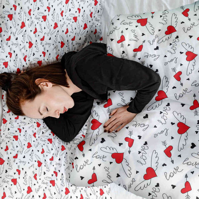 Set de ropa de cama con manta terapéutica Amor da alas