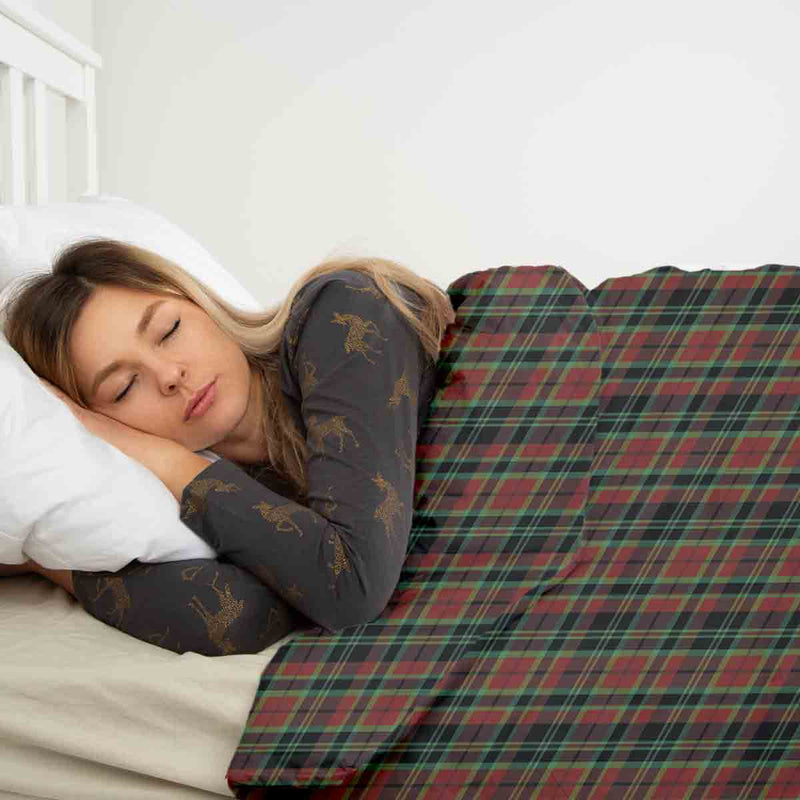 Set de ropa de cama con manta terapéutica y cuadros navideños