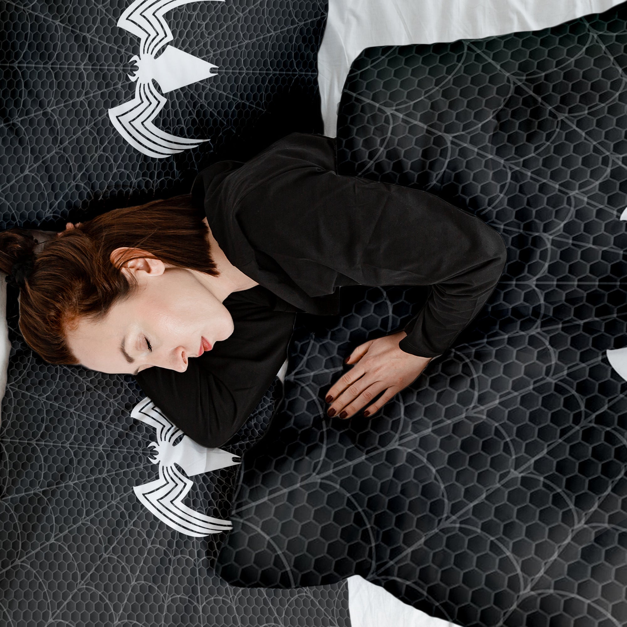 Manta terapéutica original - Funda de algodón negra con araña