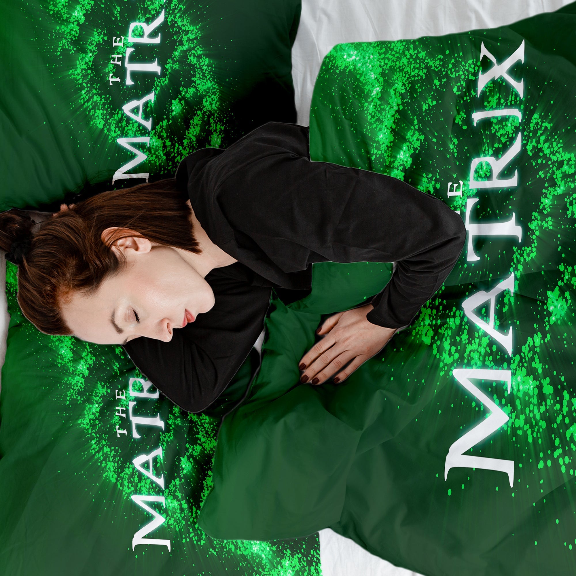Set de ropa de cama con manta terapéutica verde Matrix DNA