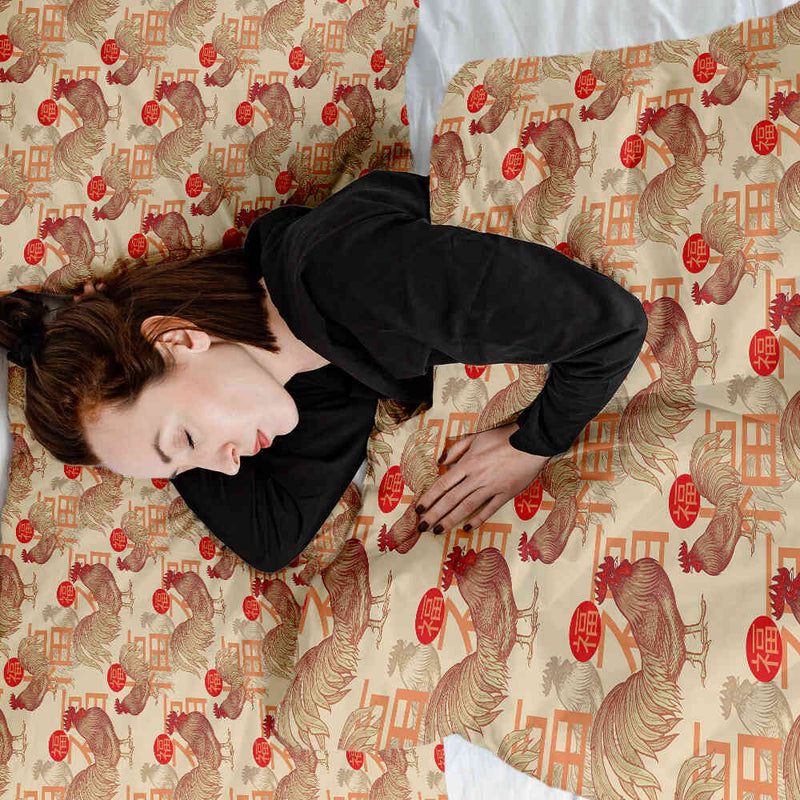 Set de ropa de cama con manta terapéutica gallo chino