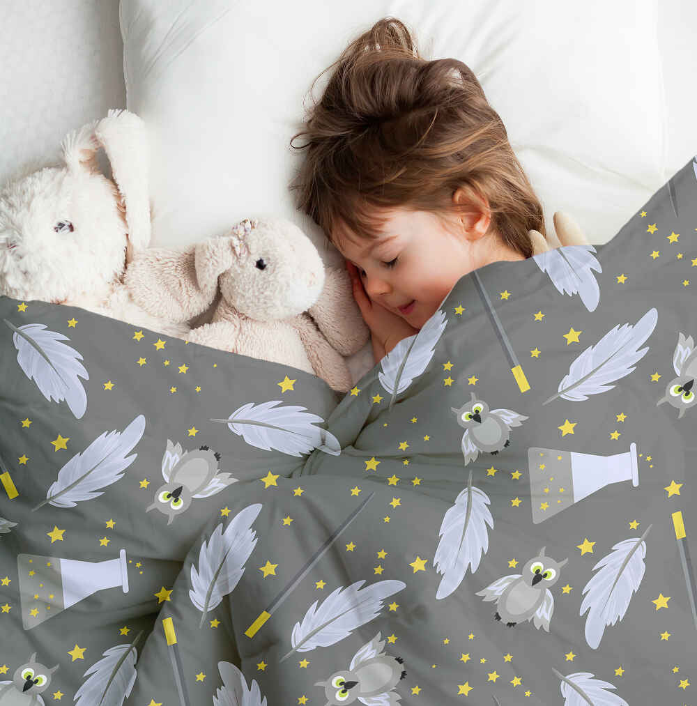 Juego de ropa de cama con manta terapéutica negro varita mágica