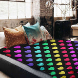 Set de ropa de cama con mantas terapéuticas y corazones de colores