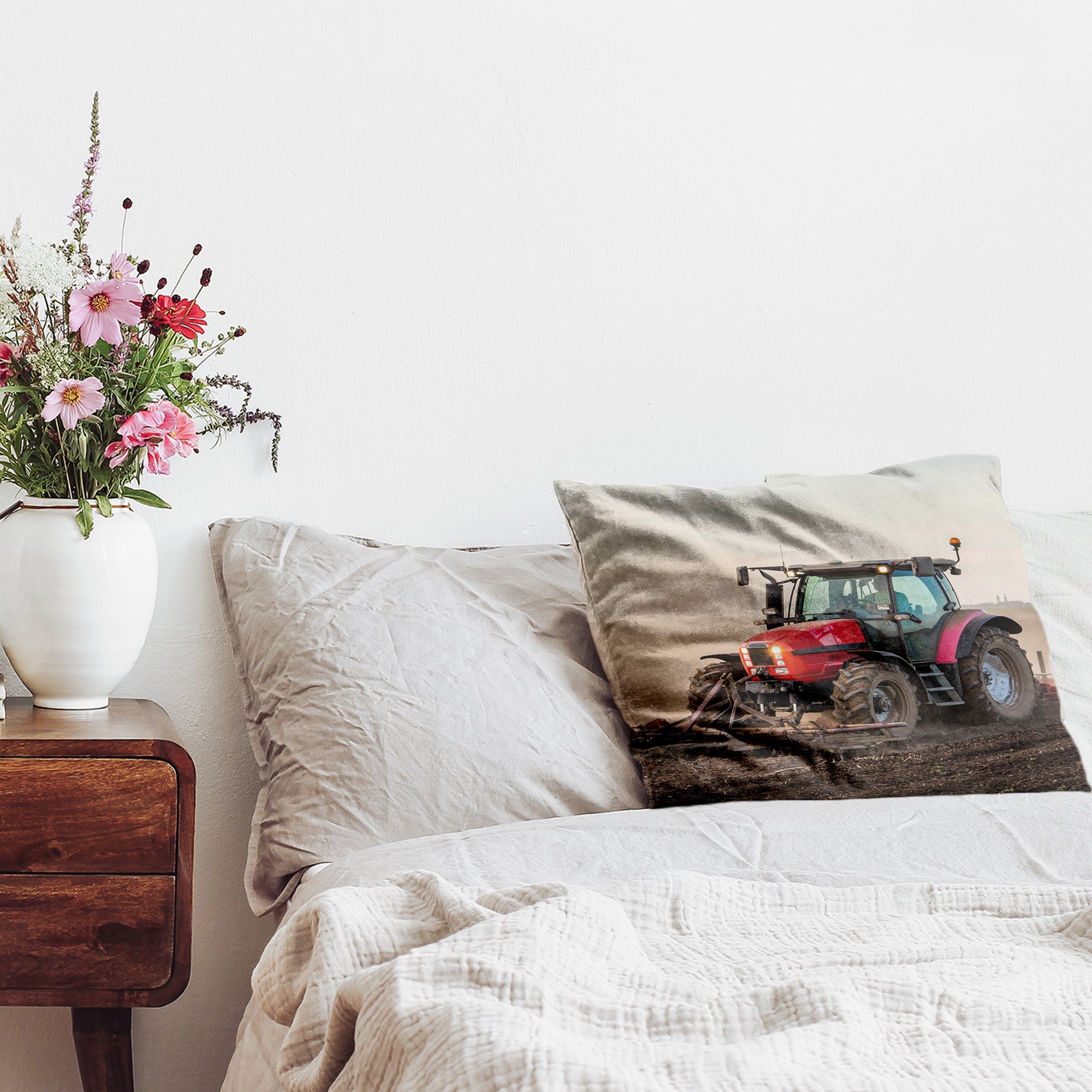 Almohada de salud con gran tractor