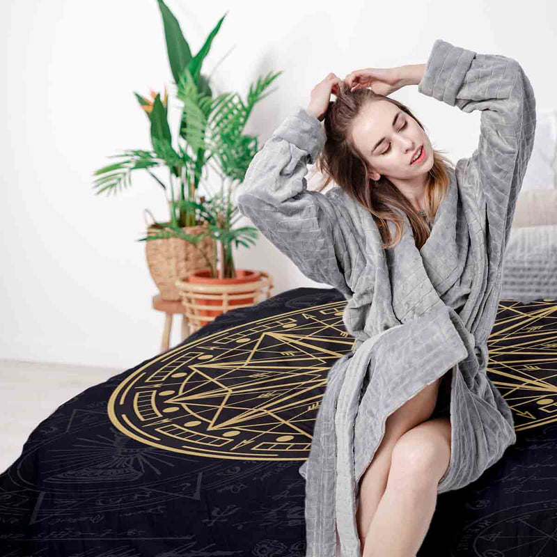 Juego de ropa de cama con manta terapéutica Mandala Mística