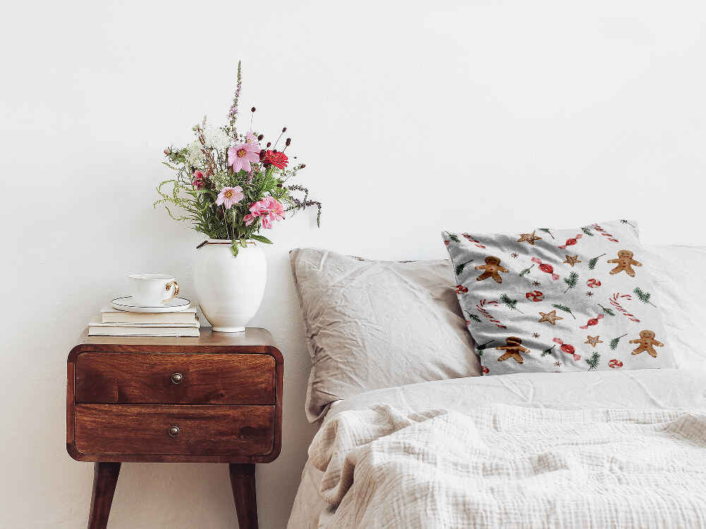 Almohada de salud época navideña blanca