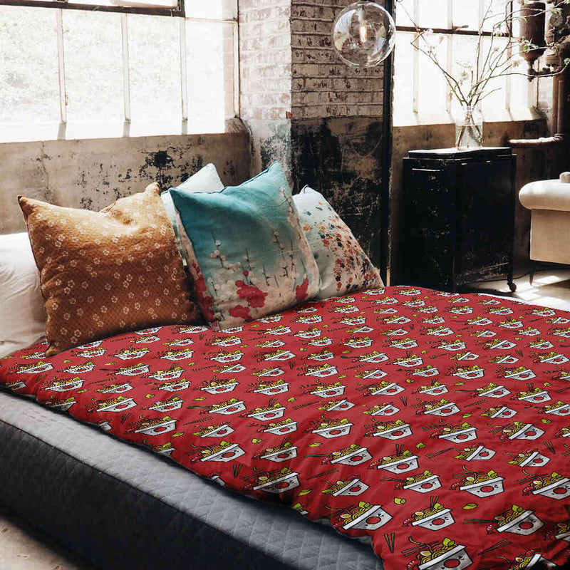 Set de ropa de cama con manta terapéutica rojo para llevar