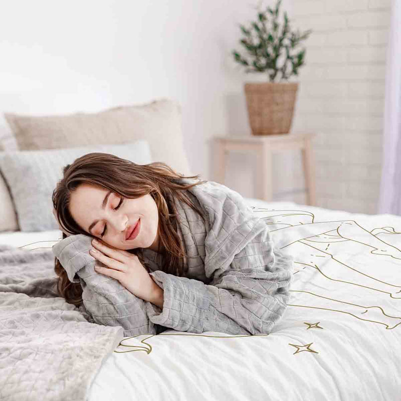Juego de ropa de cama con manta terapéutica Estrella zodiacal Géminis