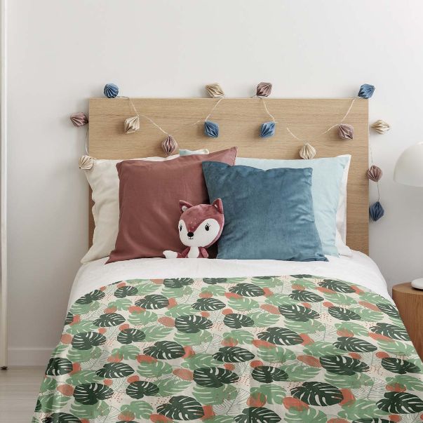 Manta terapéutica original - Funda de algodón Monstera clara