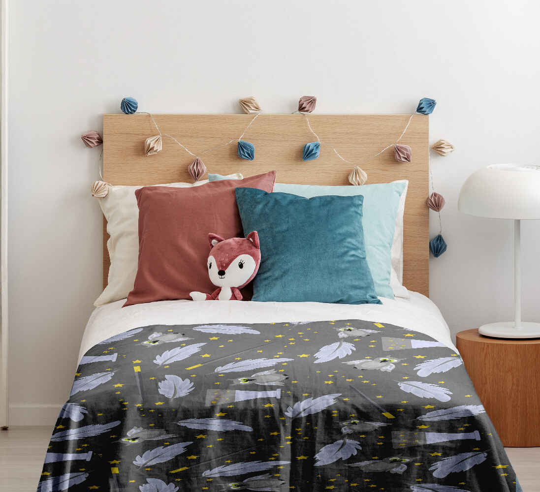 Juego de ropa de cama con manta terapéutica negro varita mágica