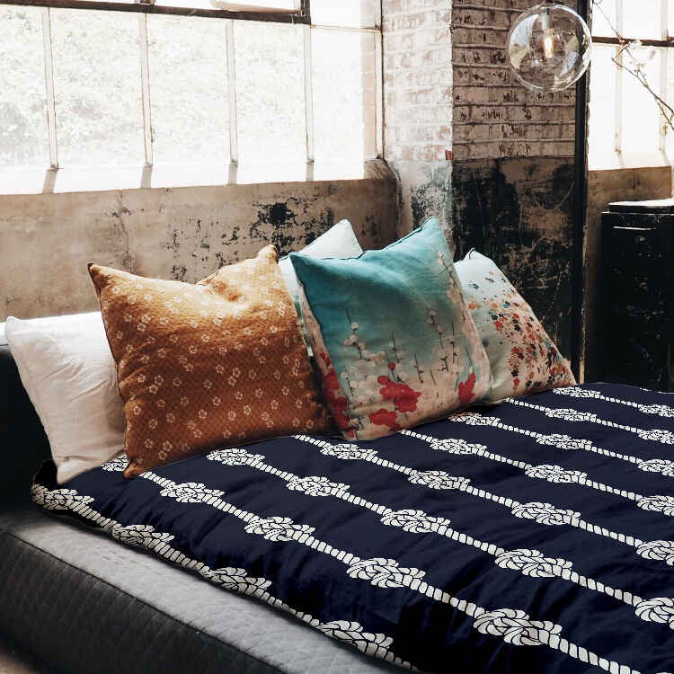 Set de ropa de cama con manta terapéutica nudo marinero