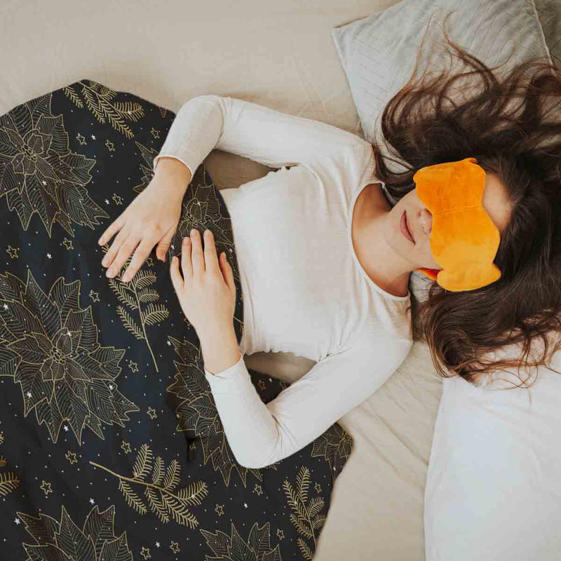 Set de ropa de cama con manta terapéutica negro estrella de Navidad