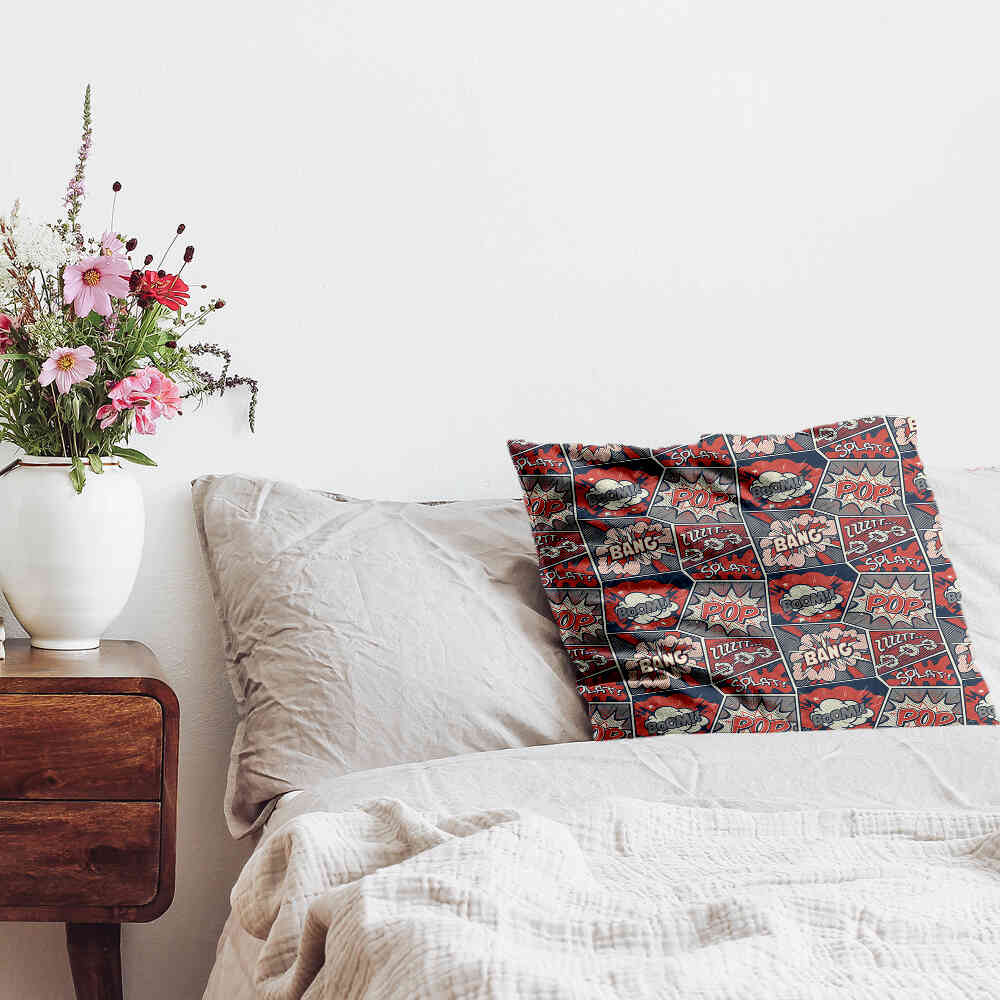 Almohada de salud roja con cómic