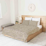 Manta terapéutica original - Funda de algodón beige con forma de hoja negra