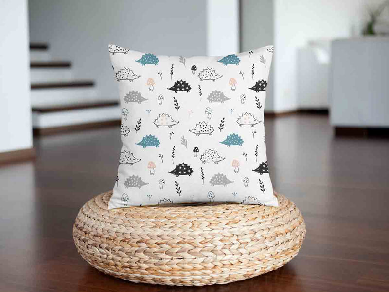 Almohada de salud blanca con erizo