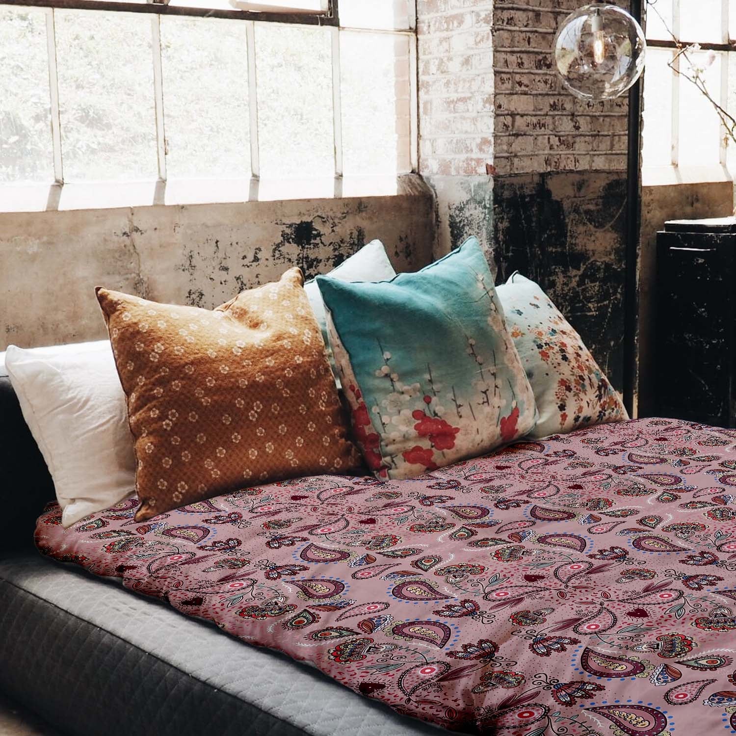 Set de ropa de cama con manta terapéutica rosa mandala
