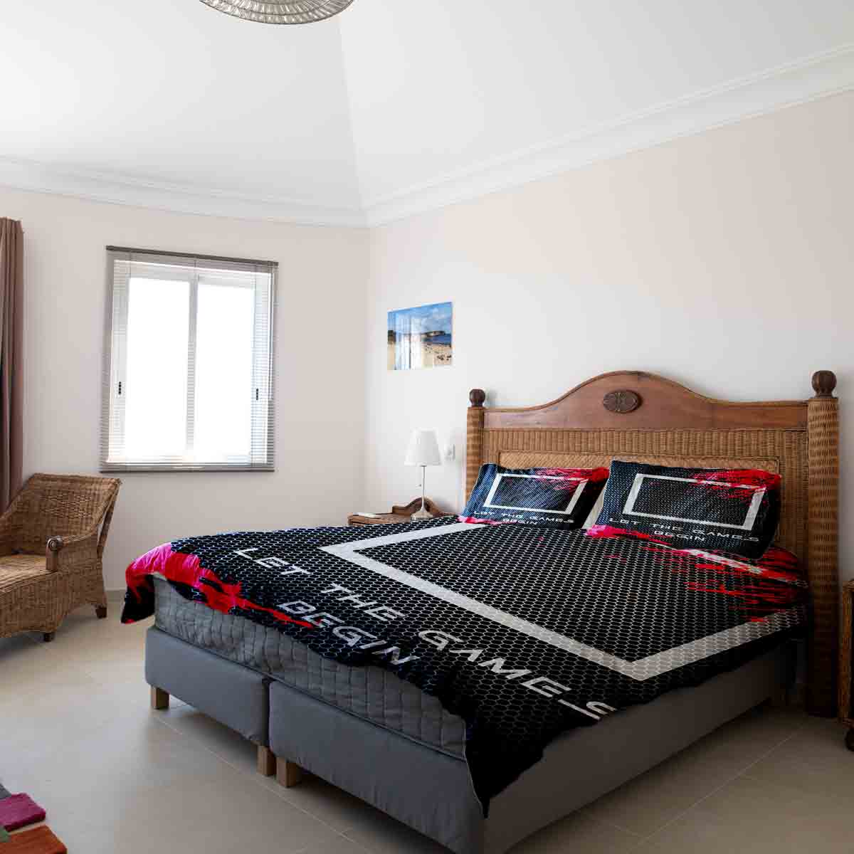 Set de ropa de cama con manta terapéutica negro Let's Play