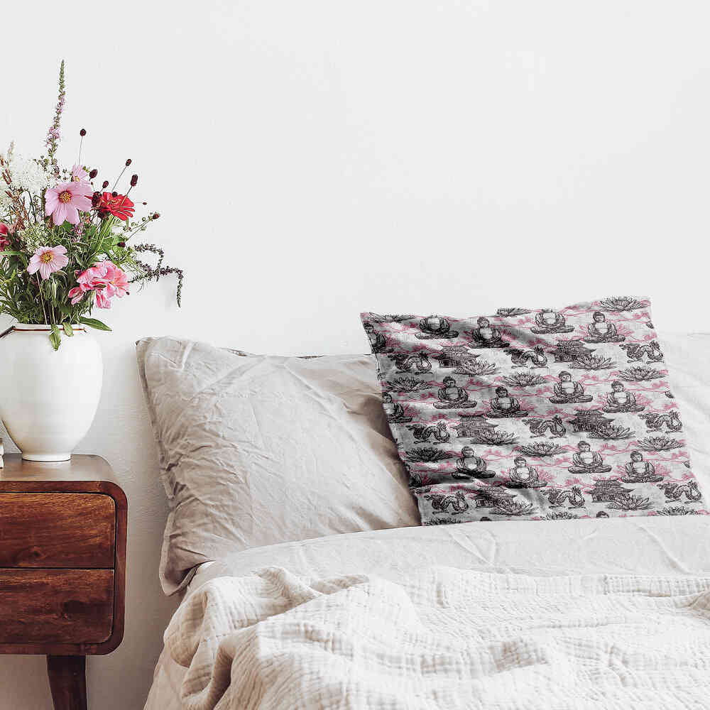 Almohada de salud con Buda rosa