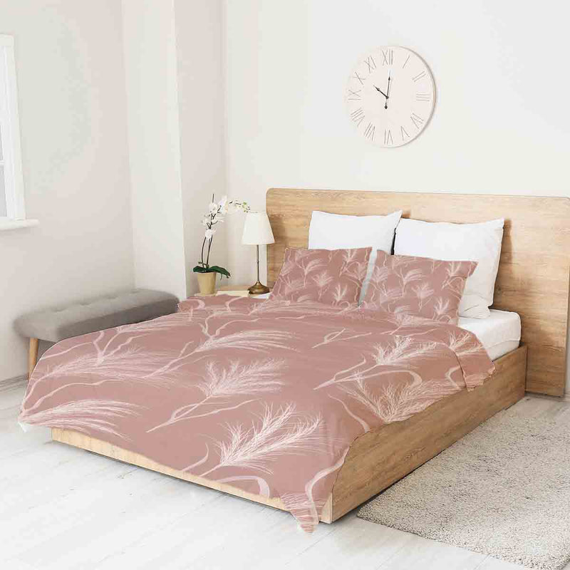 Manta terapéutica original - Funda de algodón rosa antiguo con hierba de las pampas