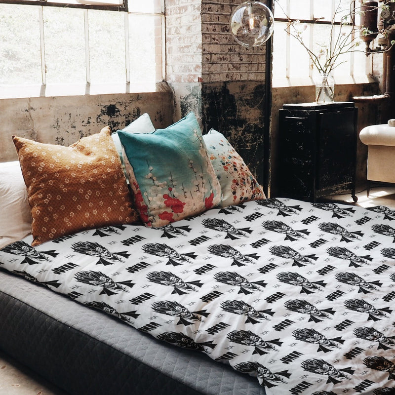 Juego de ropa de cama con manta terapéutica Joker negro y blanco