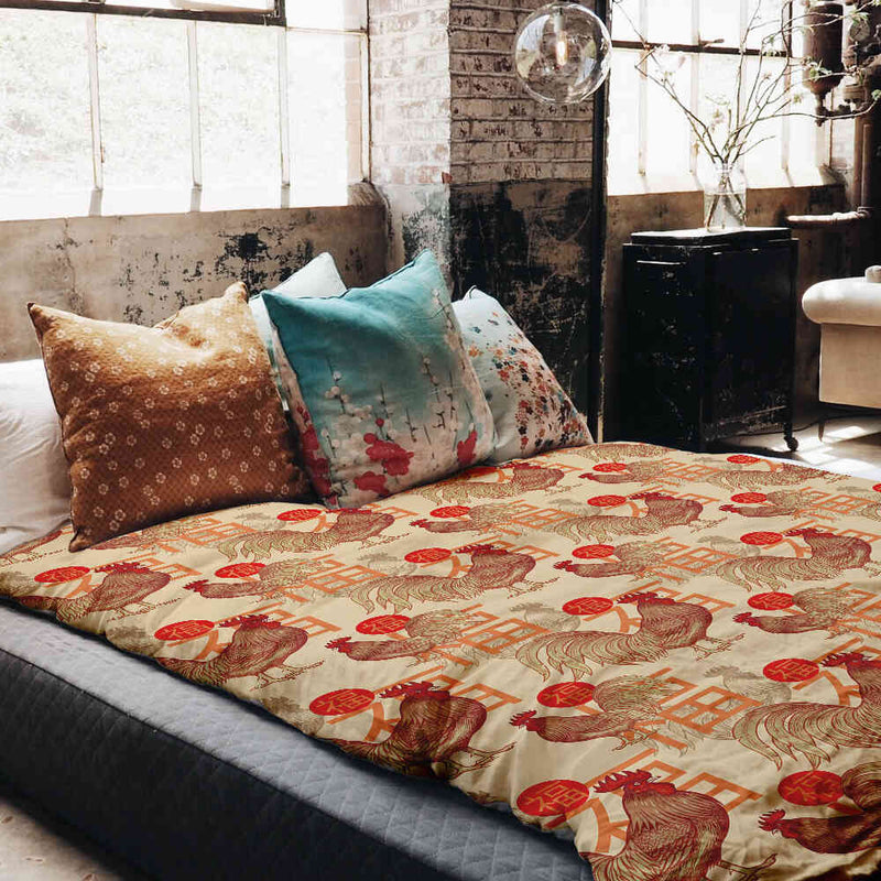 Set de ropa de cama con manta terapéutica gallo chino