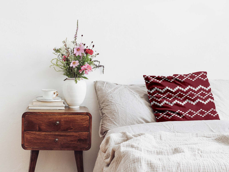 Almohada de salud con patrón navideño rojo