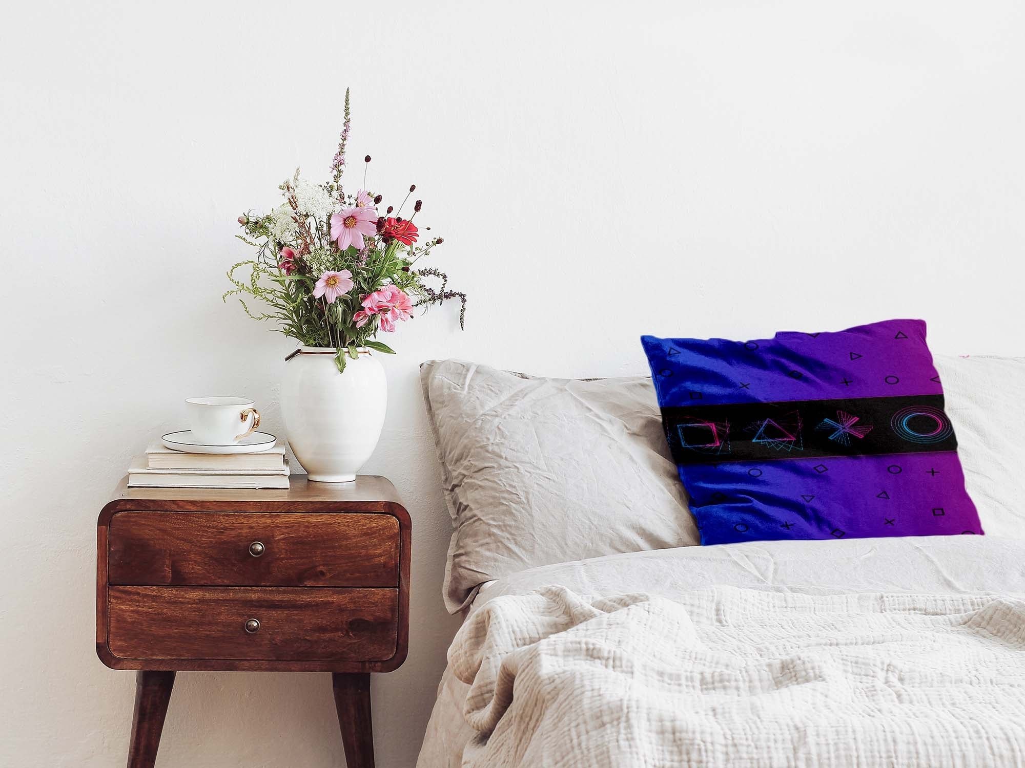 Almohada de salud morada con formas