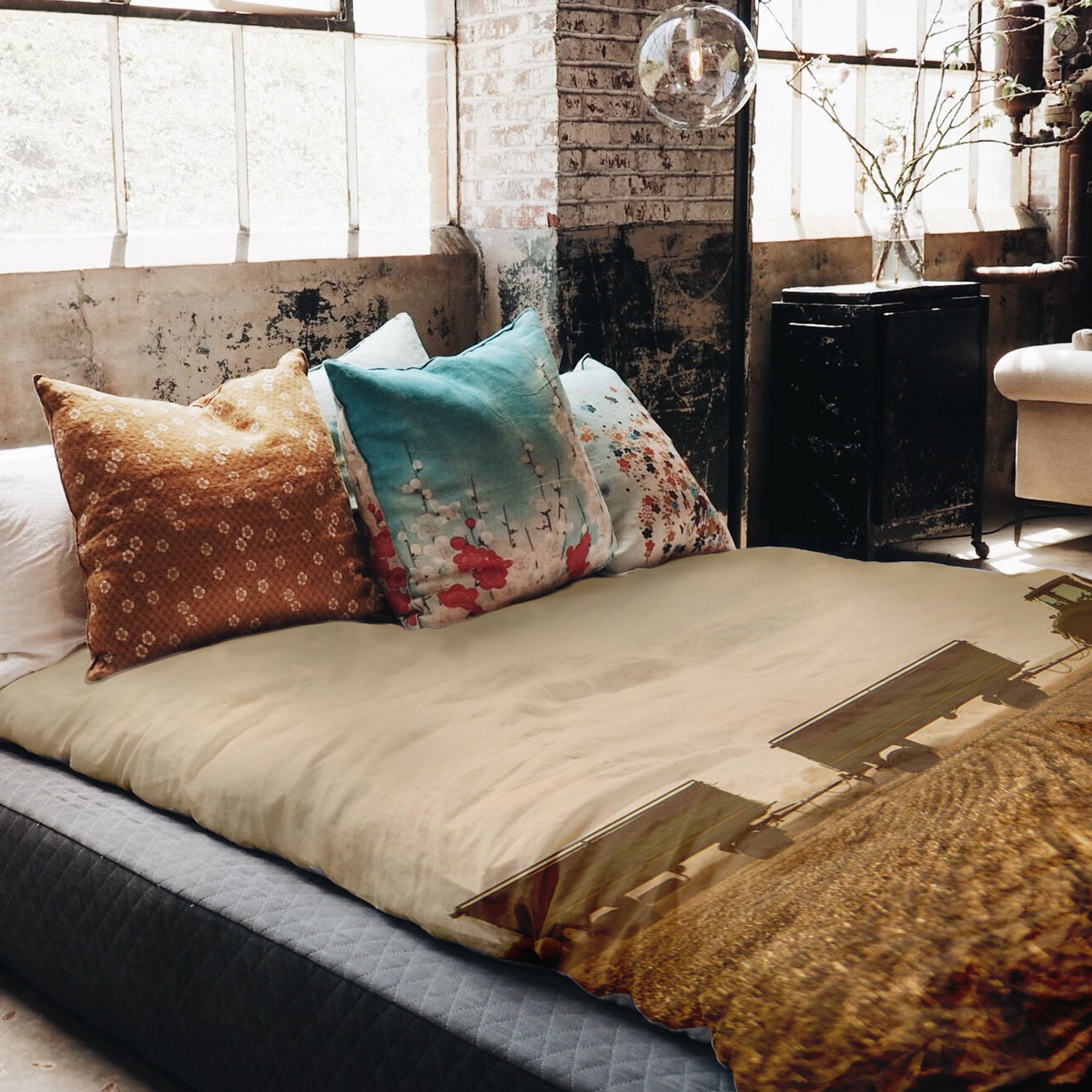 Set de ropa de cama con manta terapéutica marrón Acker