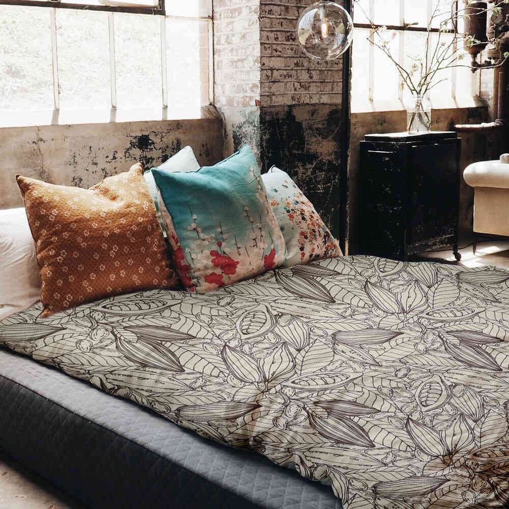 Juego de ropa de cama con manta terapéutica planta de cacao