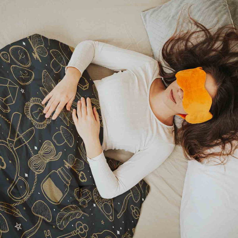 Juego de ropa de cama con manta terapéutica negro mágico