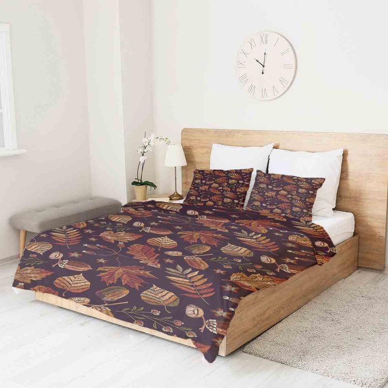Manta terapéutica original - Funda de algodón hojas marrones de otoño