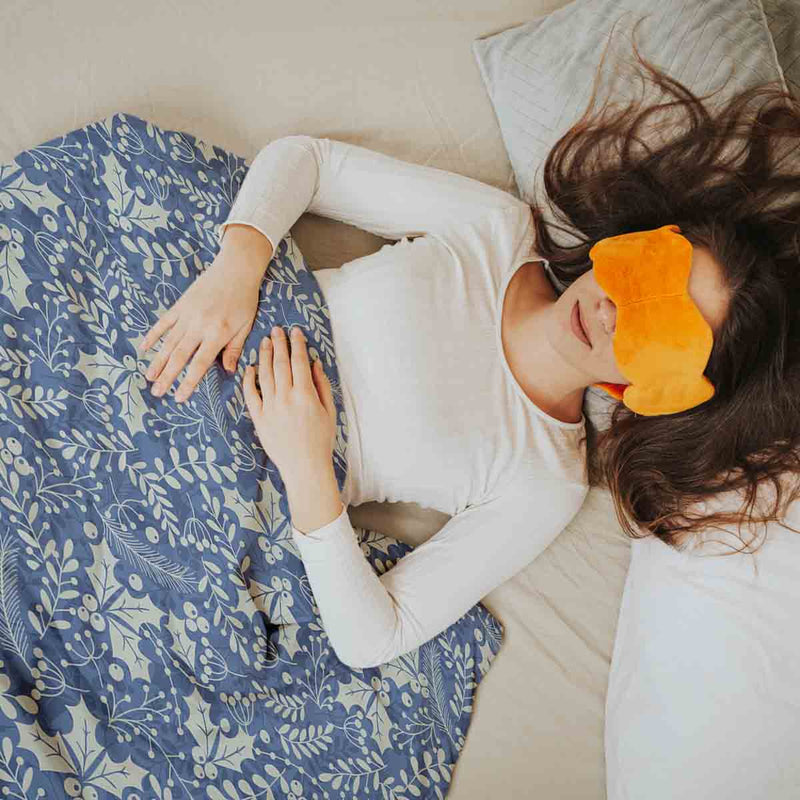 Set de ropa de cama con manta terapéutica azul Navidad