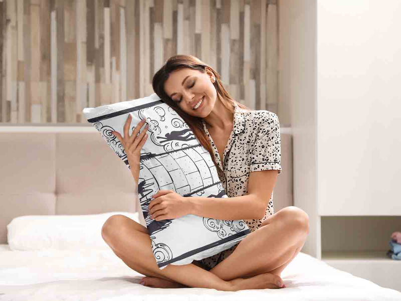 Almohada de salud blanca con torre